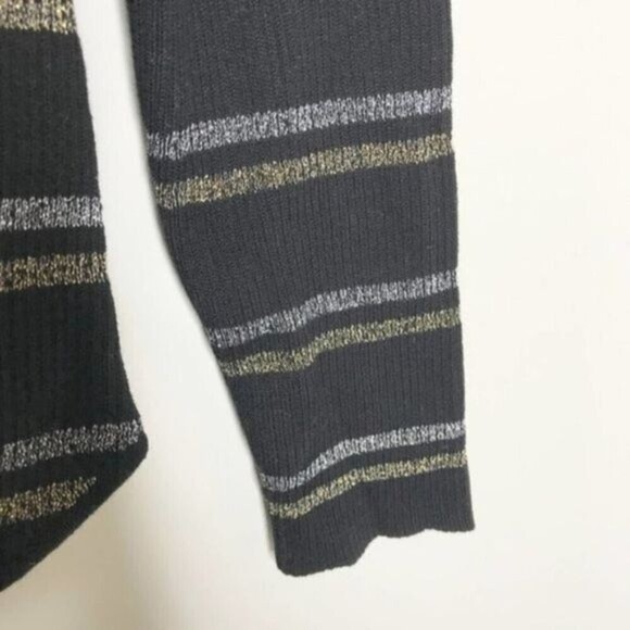 CHASER Metallic Stripe Cutout Sweater  - Picture 7 of 9